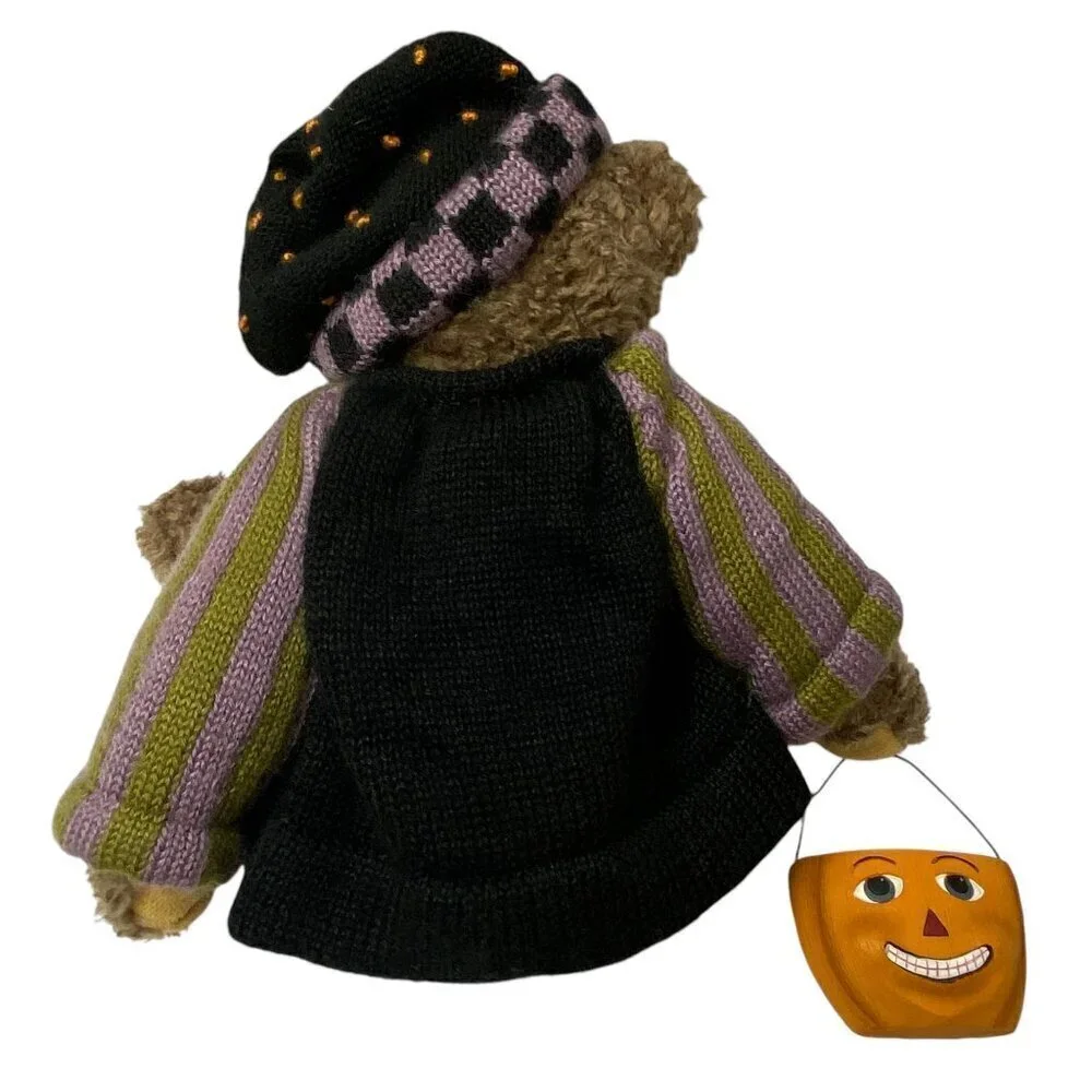 Halloween Teddy Bear with Pumpkin Sleepy Hollow Heather Hykes by Artisan Flair
